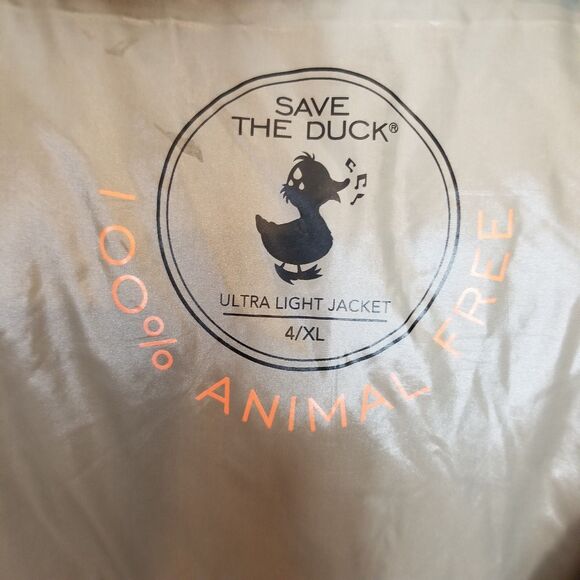 Save the Duck Women Moma Puffer Jacket Sz XL Beige Insulated Zip Up Warm - Picture 12 of 12